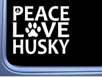 Siberian Husky Peace Love L594 Dog Sticker 6" decal