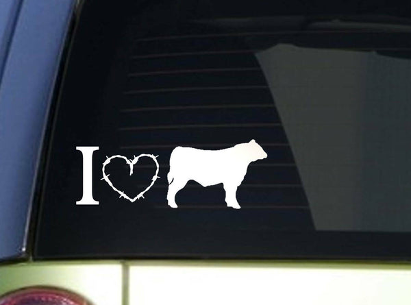 I heart Cattle *I930* 8 inch wide Sticker cow decal