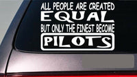 Pilots all people equal 6" sticker *E585* airplane jet stewardess flight wing