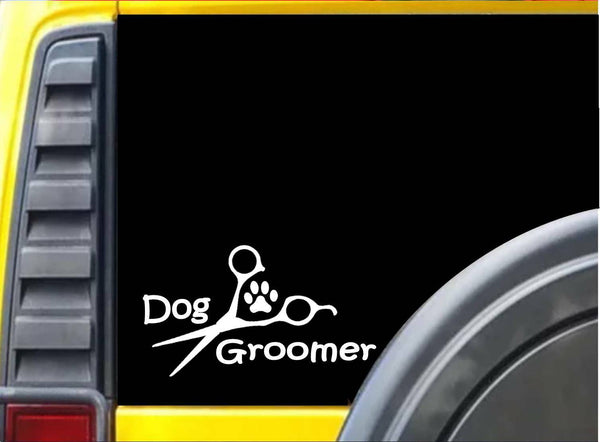 Dog Groomer Scissors L125 8 Inch paw heartbeat dog decal