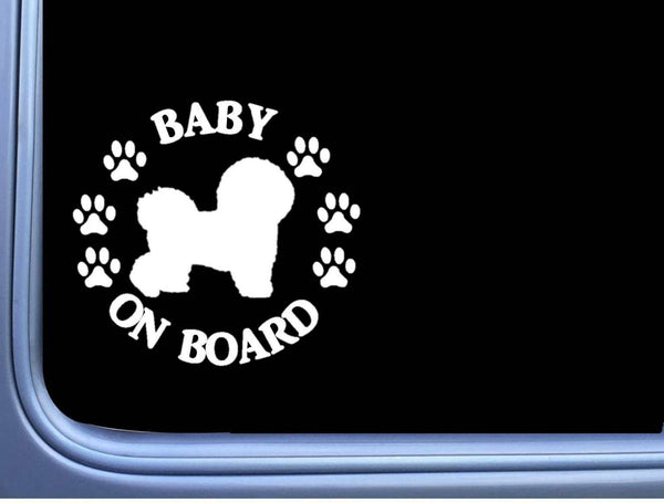 Baby on Board Bichon L541 6" Sticker Frise dog decal