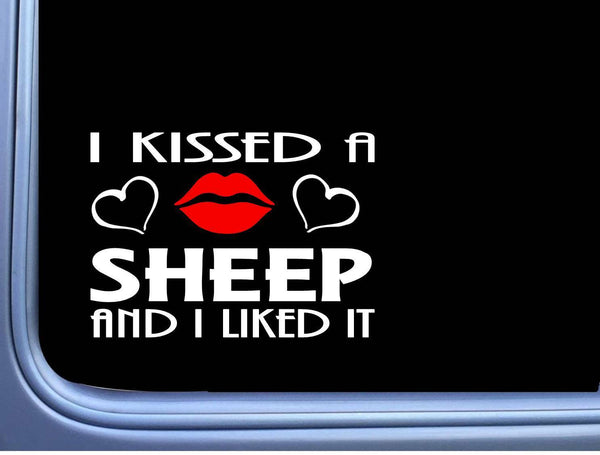 Sheep Kissed L941 8" farming window decal sticker