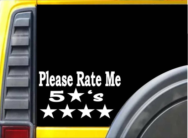 Please Rate Me 8 inch K916 vinyl store taxi driver decal sticker