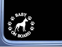 Baby on Board Great Dane Cropped L525 6" Sticker dog decal