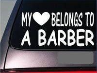 Barber My heart belongs Sticker *G470* 8" Vinyl Decal scissors hair clippers