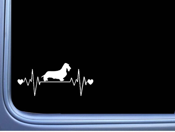 Wirehaired  Dachshund Lifeline J812 8 inch Sticker dachshund heartbeat dog decal