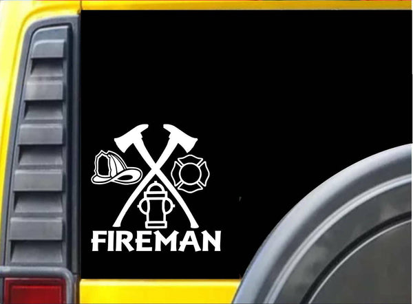 Fireman K327 6 inch decal Maltese cross ax hydrant sticker
