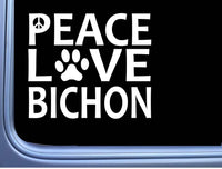 Bichon Frise Peace Love L644 Dog Sticker 6" decal