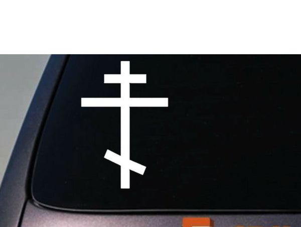 ORTHODOX CROSS Sticker Christianity Vinyl Decal Russian Cross 8"