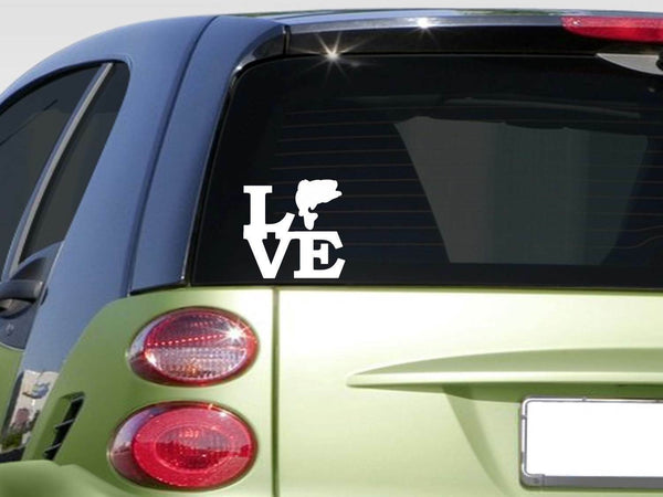 Bass love Sticker *G586* 8" Vinyl angler bass boat fishing net rod bait reel