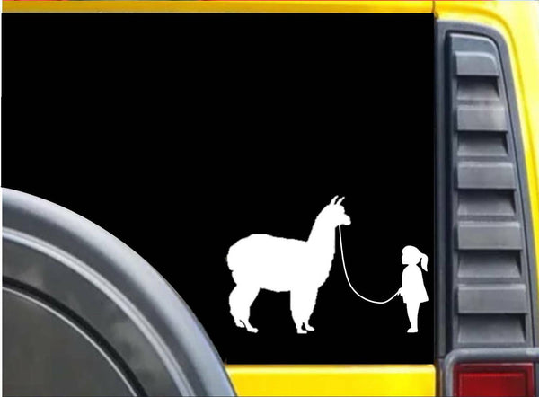 Girl Walking Alpaca Sticker k627 8 inch Kria decal