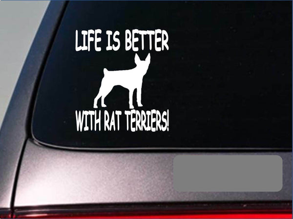 Life is better with Rat Terriers *F434* sticker decal decker ratties