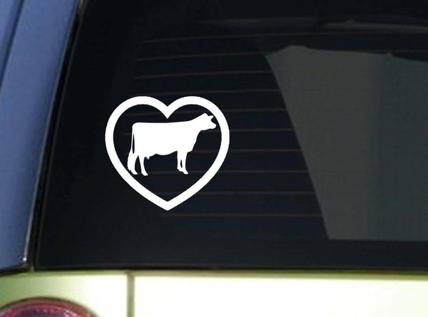 Dairy Cow Heart *I904* 6x6 inch Sticker cow decal