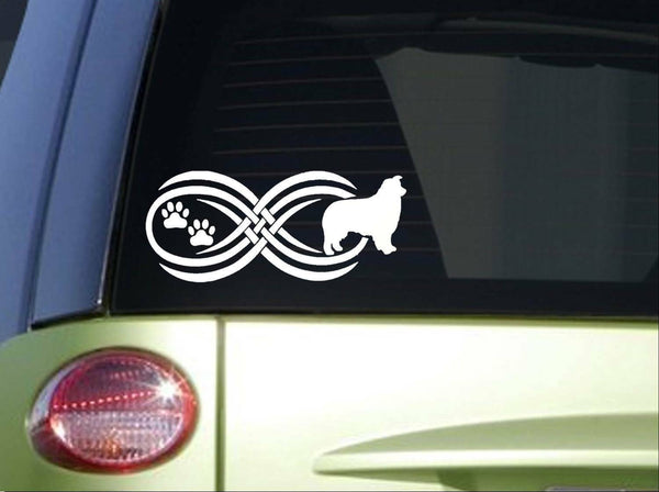 Tribal Aussie Infinity Sitcker *I783* 8.5 inch wide decal australian shepherd