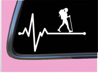 Hiking Girl Lifeline TP 193 vinyl 8" Decal Sticker app trail sleeping bag