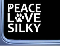 Silky Terrier Peace Love L664 Dog Sticker 6" decal