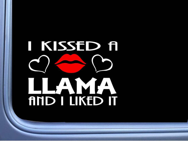Llama Kissed L945 8" alpaca kria window decal sticker