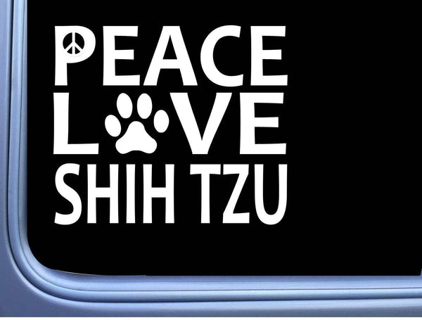 Shih Tzu Peace Love L589 Dog Sticker 6" decal