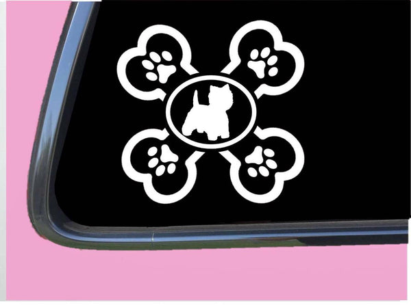 Westie Crossbone dog Decal 6 inch Sticker TP 632 West Highland White Terrier