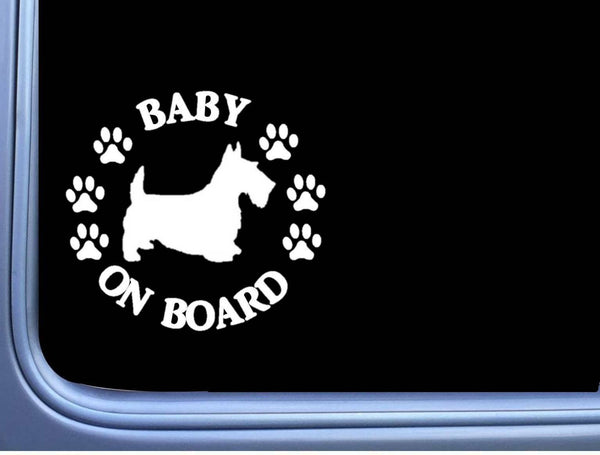 Baby on Board Scottie L503 6" Sticker dog decal Scottish Terrier