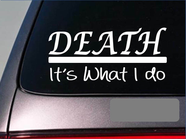 Death sticker decal *E322* death mortician embalming funeral casket parlor love