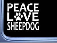 Old English Sheepdog Peace Love L575 Dog Sticker 6" decal