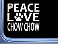 Chow Chow Peace Love L613 Dog Sticker 6" decal