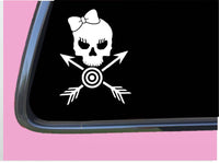 Archery Girl Crossbones TP 415 vinyl 6" Decal Sticker bow arrow target bullseye