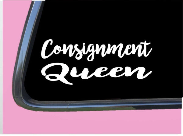 Consignment Queen TP 306 Sticker 8" Decal mom minivan thrift shopping tags