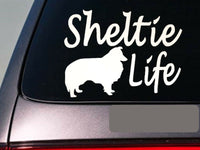 Sheltie life 6" sticker *E768* Shetland sheepdog collie leash collar dog decal