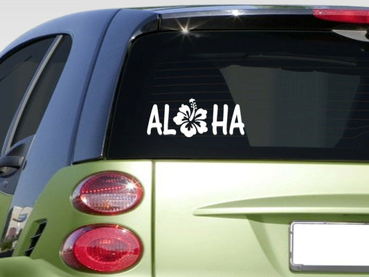 Aloha Hibiscus Flower Vinyl Decal – 6 Inch