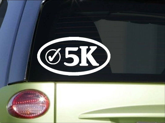 5K Check Oval Vinyl Decal – 8 Inch