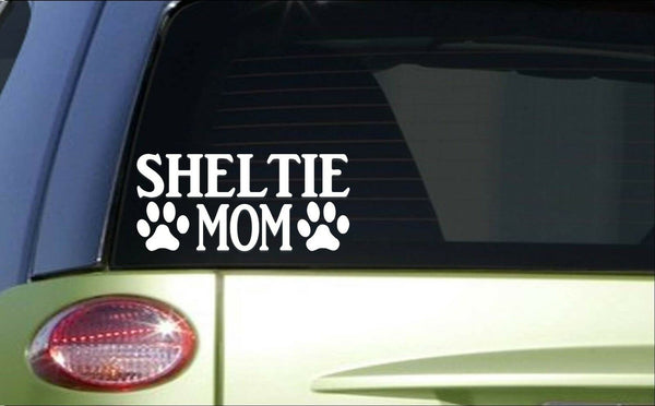 Sheltie Mom *H876* 8 inch Sticker decal dog shetland sheepdog