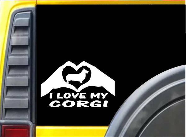 Corgi Hands Heart Sticker k079 8 inch welsh corgi pembroke decal