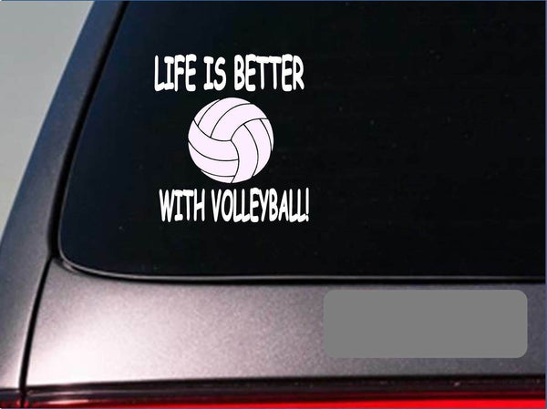 Life is better with Volleyball *F406* sticker decal spike kneepads net