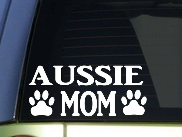 Aussie Mom sticker *H359* 8.5 inch wide vinyl australian shepherdl training