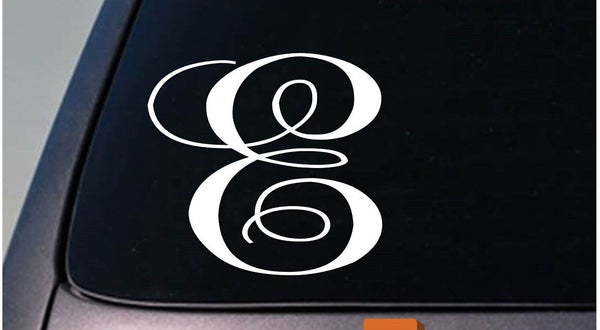 LETTER E 6" monogram sticker decal truck car window teach craft initials *D776*