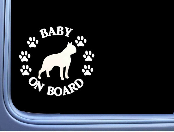 Baby on Board Boston Terrier L499 6" Sticker decal