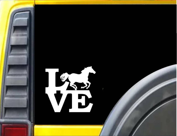 Running Horse Love Window Decal Sticker *J361*