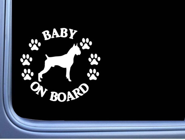 Baby on Board Boxer Cropped L479 6" Sticker decal