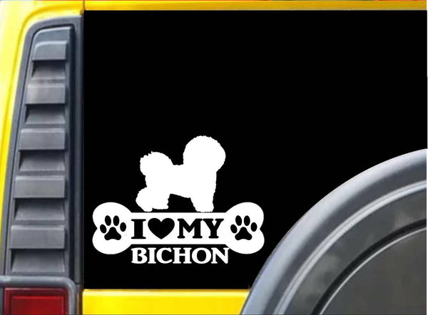 Bichon Frise Bone L099 8 inch Sticker dog decal