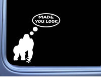 Gorilla Made You Look Circle Game M289 8 inch Sticker silver back harambe