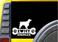 Springer Spaniel Bone L004 8 inch Sticker dog decal