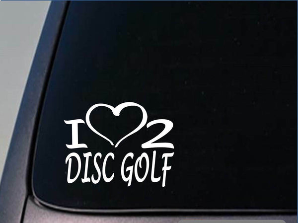 I heart to disc golf sticker *H216* 8 inch wide vinyl driver decal