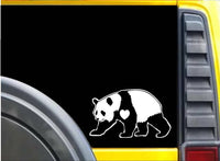 Panda Little Heart Sticker K604 8" Vinyl decal