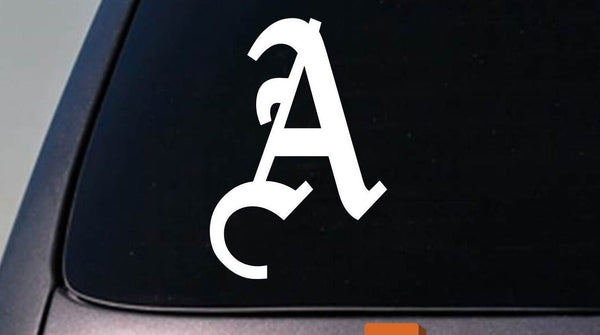 LETTER A 6" DECAL OLD ENGLISH TRUCK CAR WINDOW TEACH GIRL CRAFT COLLEGE *C111*