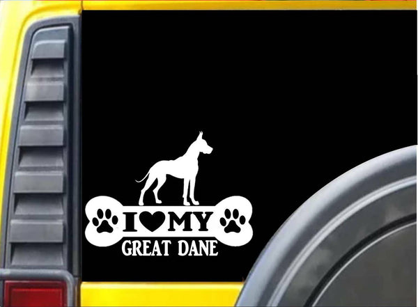 Great Dane Bone L083 8 inch Sticker cropped dog decal