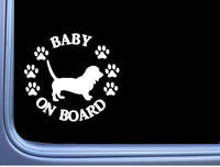 Baby on Board Basset Hound L547 6" Sticker dog decal