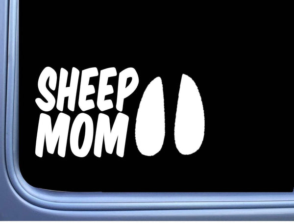 Sheep Mom M371 8 inch Sticker Decal hair sheers wool farmer lamb hoof
