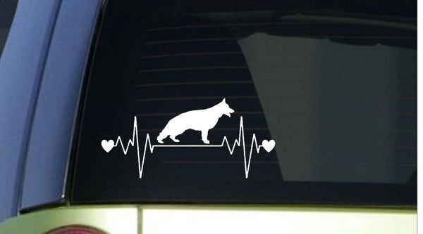 German Shepherd heartbeat lifeline *I216* 8" wide Sticker decal gsd schutzhund